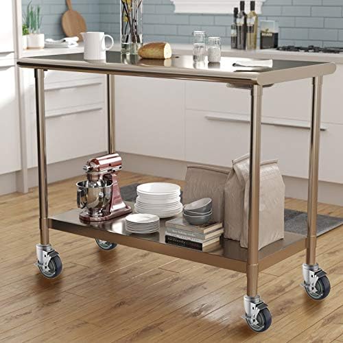 OK5STAR 4 inch Prep Table Casters Set of 4 for Commercial Kitchen Prep Tables, Expanding Stem Caster Wheels for Table Legs All with Brake Fit 1-1/2" and 1-5/8" Inner Diameter Leg Tube Adapter Caster OK5STAR