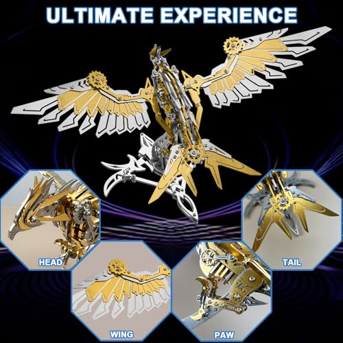 3D Metal Puzzles for Adults, 3D Metal Model Kits, 3D Puzzle Mechanical Eagle Models Kits for Men Teens and Students