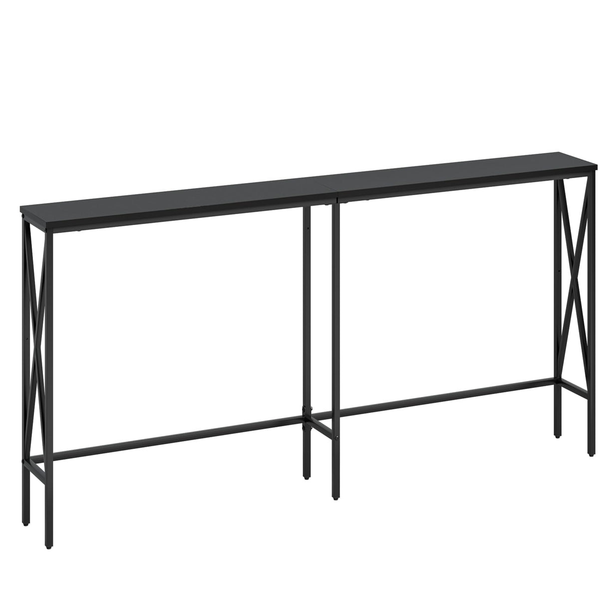 Masupu 63" Console Table, Modern Narrow Long Sofa Table Behind Couch, Skinny Entry Table, Industrial Sofa Table with Metal Frame for Hallway, Living Room, Classic Black… Masupu