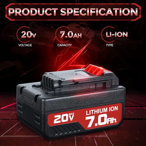 GROWFEAT 2Pack 7.0Ah Battery Replacement for Porter Cable 20V Battery, Compatible with PCC685L PCC680L PCC682L PCC685LP Replace for Porter Cable 20-Volt Lithium-ion Battery GROWFEAT