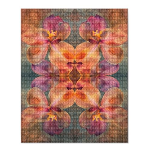 Kaleidoscope Orchid pattern-107745 Diamond Painting Kits, DIY 5D Paint for Adults Kids, Full Drill Crystal Diamond Drawing Suitable for Home Wall Decoration Fhuyiks