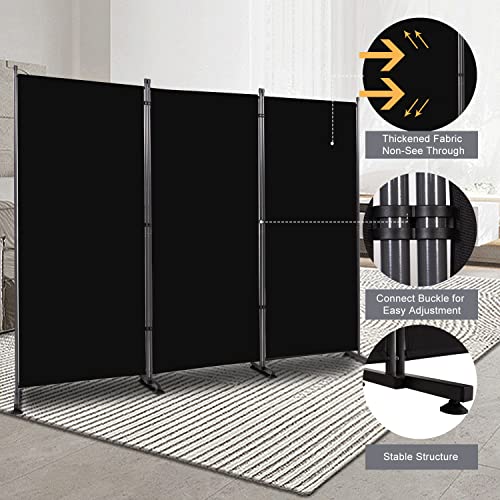Room Divider 6FT Folding Privacy Screens, 3 Panel Partition Room Dividers w/Freestanding Design, Portable Wall Divider for Room Separtation, Fabric Room Divider Panel Sceen for Home Office Bedroom HOMSCREENER