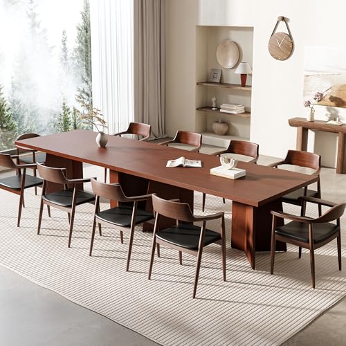 GarveeHome Dining Table for 6-8 People - 63" Modern Long Kitchen Table with Large Tabletop & Heavy Duty Pedestal Legs, Dinner Table for Kitchen, Conference Room, Home, Walnut GarveeHome