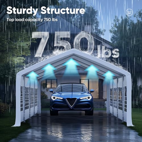 Quictent 13x26ft Party Tent Heavy Duty Outdoor Gazebo White Party Wedding Tent Canopy Shelter Carport with 4 Carry Bags Quictent