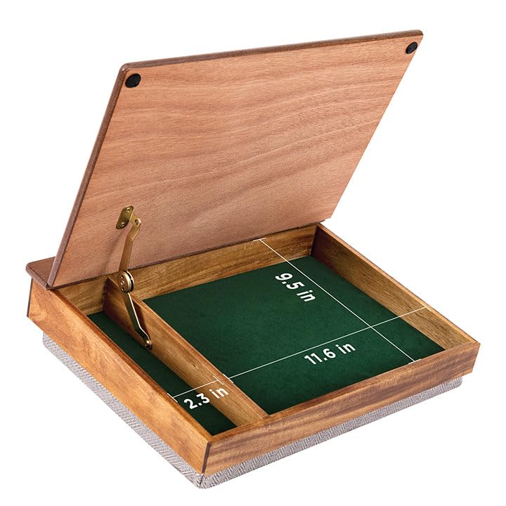 LAPGEAR Schoolhouse Lap Desk with Storage Compartments - Acacia Wood - Natural - Style No. 45076 LapGear