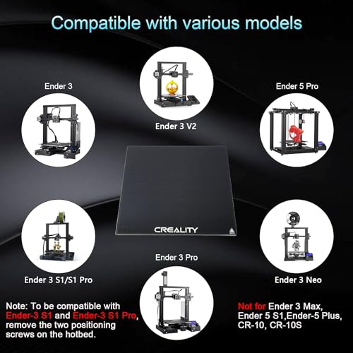 Mefine Creality Ender 3 Glass Bed Upgraded 3D Printer Tempered Glass Plate Build Surface for Ender 3/Ender 3 Pro/Ender 3 V2/Ender 5/Ender 5 Pro/Ender 3 S1, 235x235x4mm Mefine