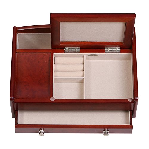Mele & Co. Davin Men's Wooden Dresser Top Valet in Dark Burlwood Walnut Finish Mele & Co. Since 1912