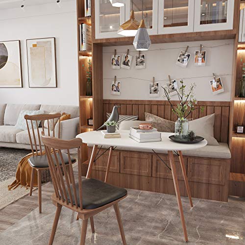 COZYCASA Dining Table Oval 47.2" Mid Century Modern White Kitchen Dinner Table Simple Table for Home Office Kitchen Living Room Bistro Cafe, Computer Writing Desk, White (Oval) COZYCASA