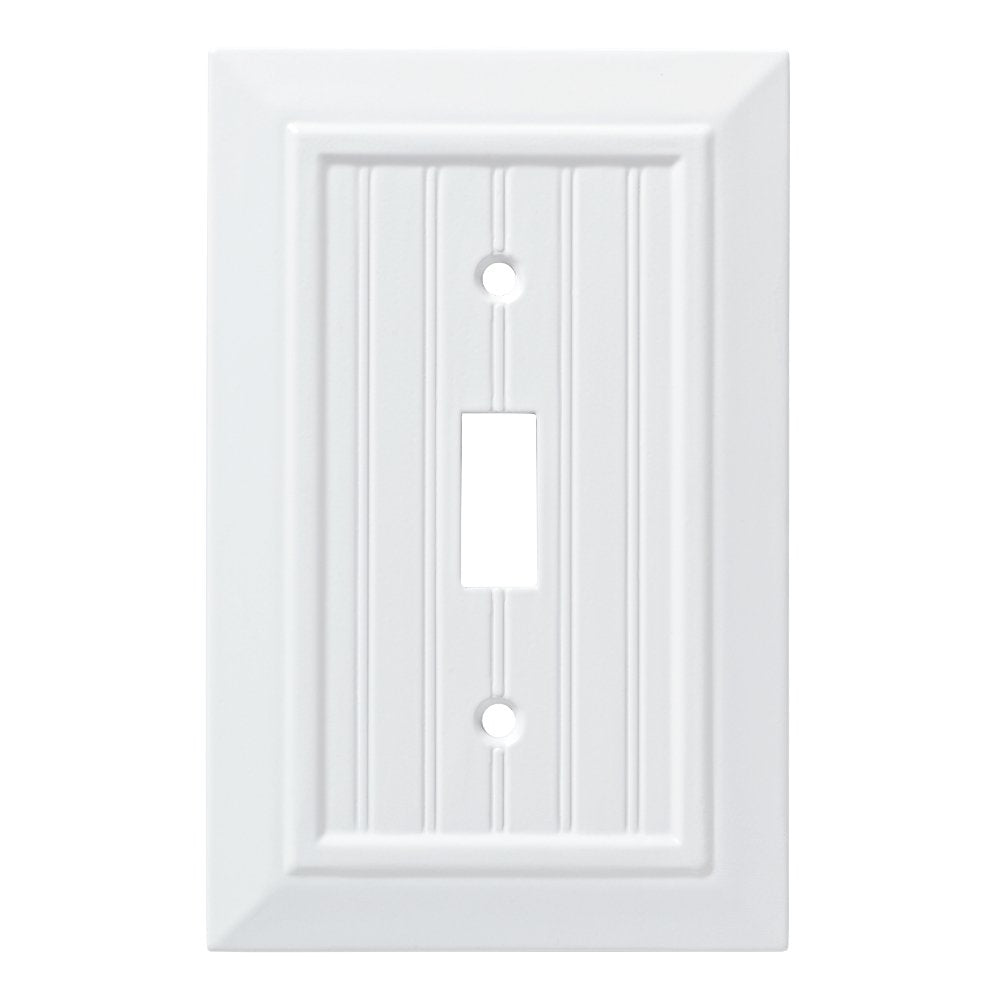 Franklin Brass W35265-PW-C Classic Beadboard Single Wall Plate, Switch Franklin Brass