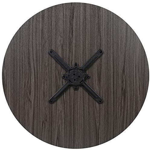 EMMA + OLIVER 36" Round Multi-Purpose Conference Table in Rustic Gray-Meeting Table for Office EMMA + OLIVER