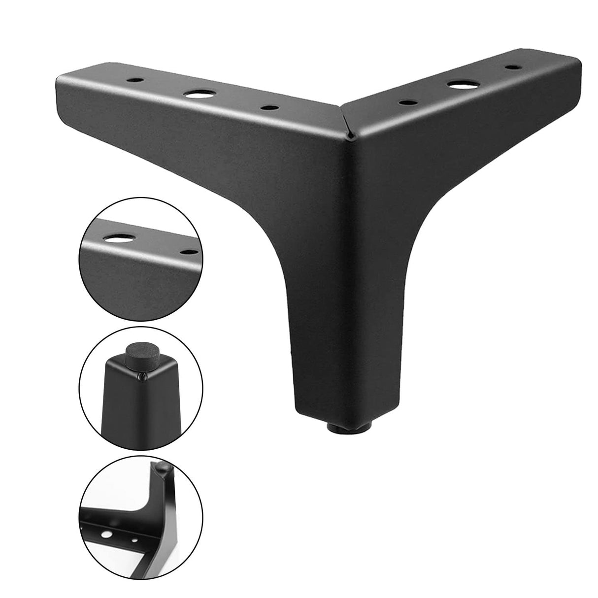 AODIOU Furniture Legs Metal Feet: Cabinet Legs 4 Inch Triangle Feet Replacement Dresser Legs Set of 4 AODIOU