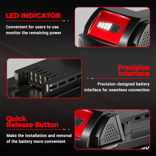 GROWFEAT 2 Pack 7.0Ah M -18 Lithium-ion Replacement for Milwaukee Battery Compatible with Milwaukee M-18 Battery 48-11-1812 48-11-1850 48-11-1852 48-11-1862 for Cordless Power Tools Battery GROWFEAT