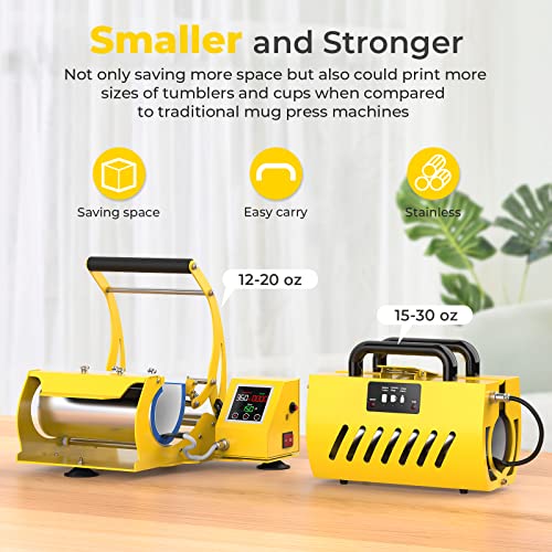 Tumbler Heat Press 20 and 30 OZ, Findcolor Tumbler Press fits 16oz 20oz 30oz Skinny Sublimation Tumblers, Mug Press for 11 OZ 15 OZ Mugs Heat Transfer Print with Free Gloves EnjoyColor