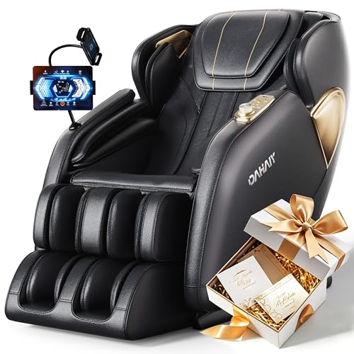 DAHAIY ππππ πππ° ππ©π π«πππ 3D Massage Chair Full Body, AI voice control, PU Leather Zero Gravity Heated Back Foot Hand Massage Recliner Chairs, Living room furniture,Office,Portable - Black