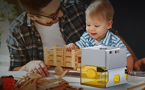 Twotrees TS1 Mini 3W Laser Engraver, Fully Enclosed Safe Design 80x80mm, 1kg Ultra-Portable Bluetooth APP Control for DIY Small Gifts Family Classroom Twotrees