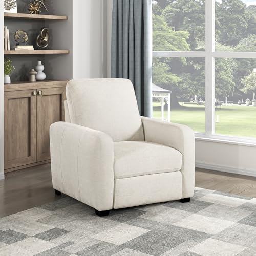Lexicon Modern Power Recliner Chair with One-Touch Control and Charging Ports, Chenille Home Theater Seating, Wall-Hugger Reclining Chair for Living Room/Bedroom/Office, Easy Assembly, Beige