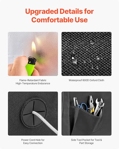 VEVOR 3D Printer Enclosure, Dustproof Waterproof Large Oxford Cloth 3D Printer Tent, Constant Temperature Protective Case with LED Lighting, Compatible with Creality/ELEGOO/Anycubic Popular Models VEVOR