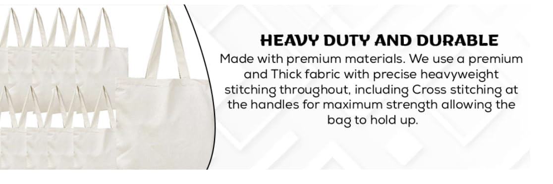 Simpli-Magic Canvas Tote Bags, 13"x15", Pack of 15, Natural SIMPLI-MAGIC