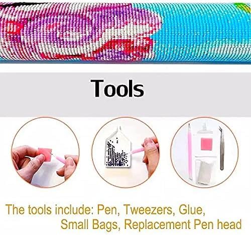 5D Diamond Painting Art Heart Shape Love New Born Baby Mom Dad Hand Full Drills Square Beads Diamond Painting by Number Kits Wall Decoration for Wedding Gift 12x16inch/30x40cm WoodArtSupply