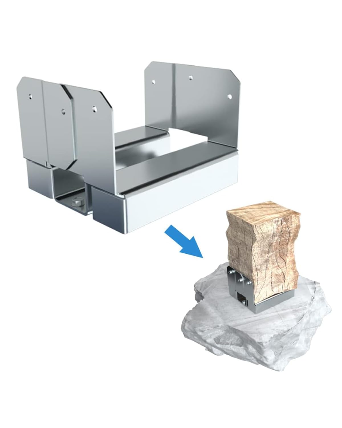 vikofan 10 PCS 4x4 Galvanized Post Base Steel Inter 3.5x3.5 Wood to Concrete Adjustable Post Anchor with 1" Standoff for Deck Patio Gazebo Pergola vikofan