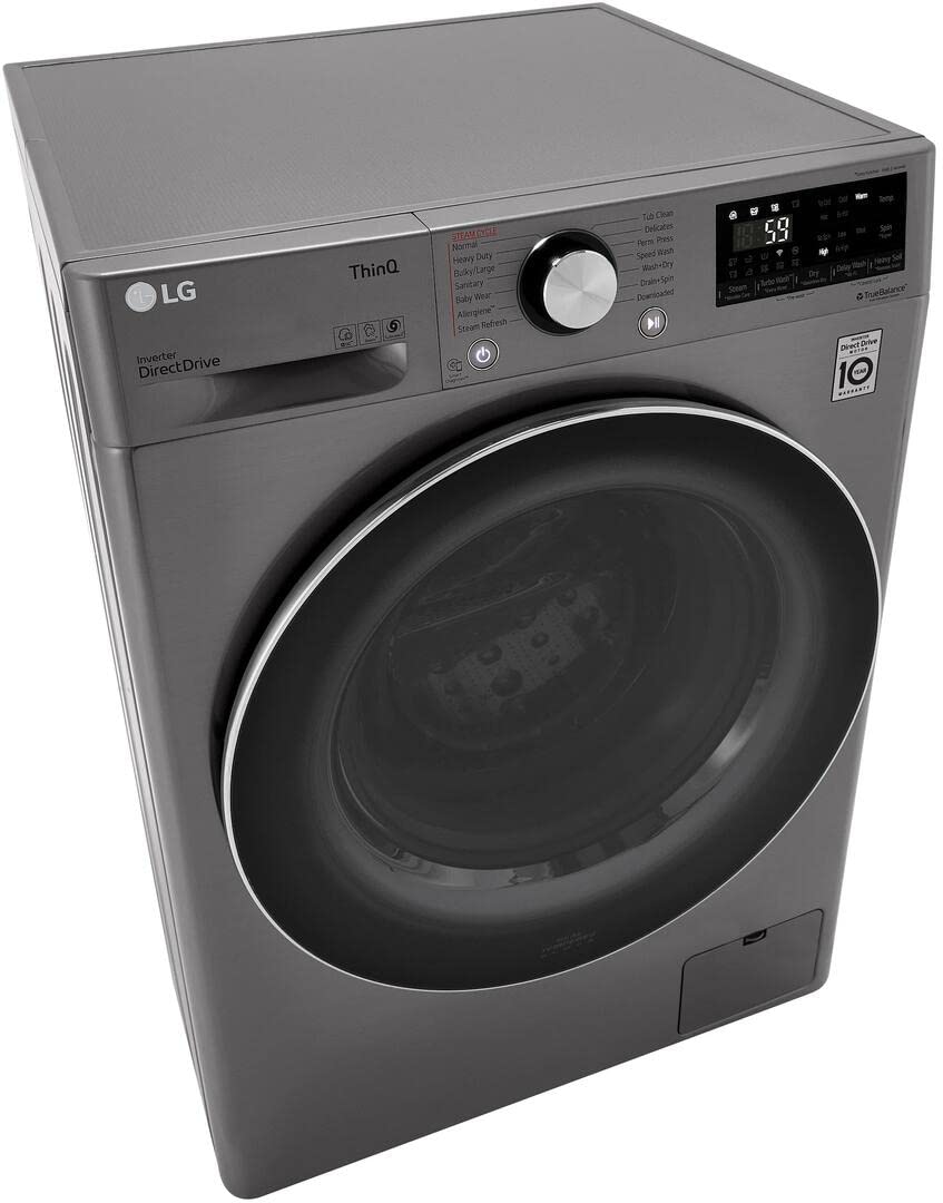 LG WM3555HVA 24 Inch Smart Front Load Washer/Dryer Combo with 2.4 cu.ft. Capacity, 14 Programs, 13 Wash Options, 8 Dry Cycles, TurboWash™, Allergiene™ Cycle, Sanitize Cycle, Steam Refresh LG