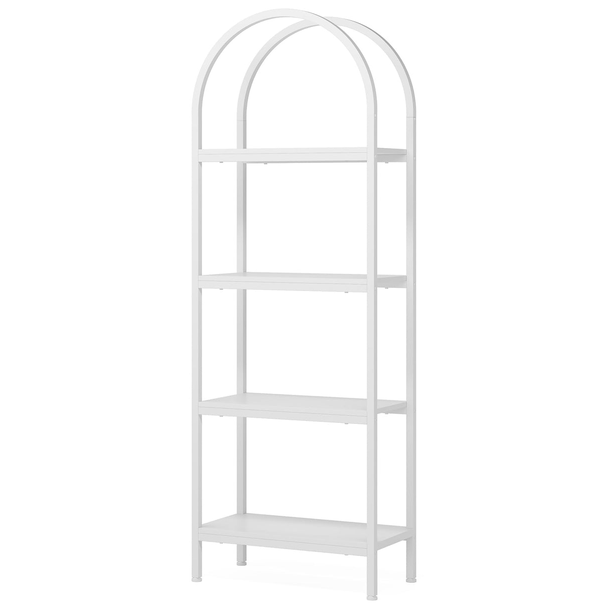 Tribesigns 4-Tier Open Bookshelf, 70.8" Industrial Wood Bookcase Storage Shelves with Metal Frame, Freestanding Display Rack Tall Shelving Unit for Office, Bedroom, Living Room (White, 1PC) Tribesigns