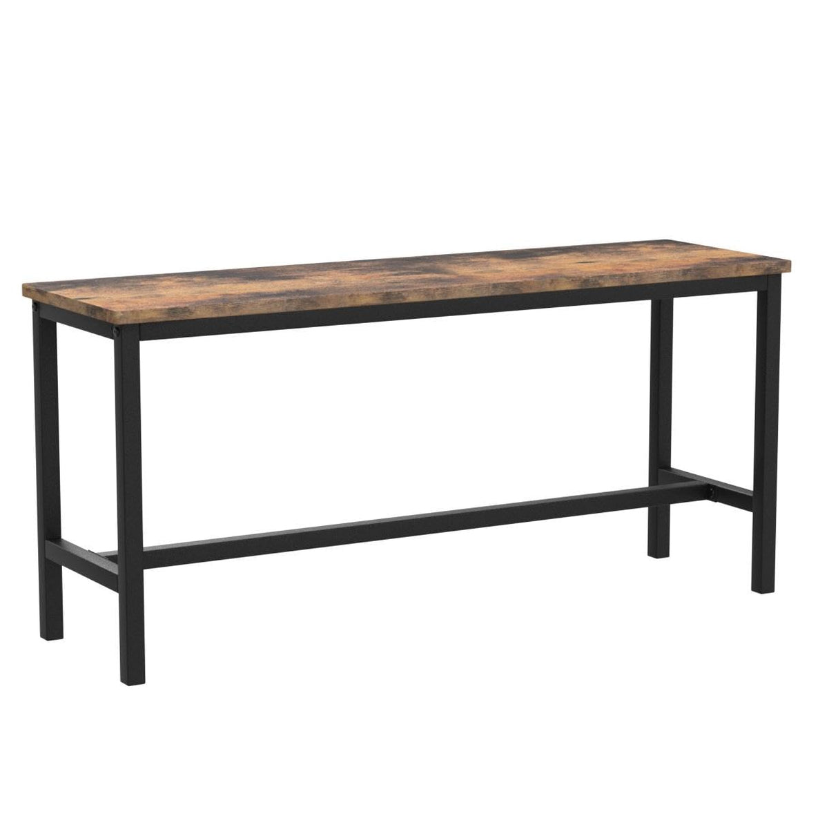 VASAGLE Dining Bench, Pair of 2, Industrial Style, Steel Frame, for Kitchen, Living Room, 12.8 x 42.5 x 19.7 Inches, Brown VASAGLE