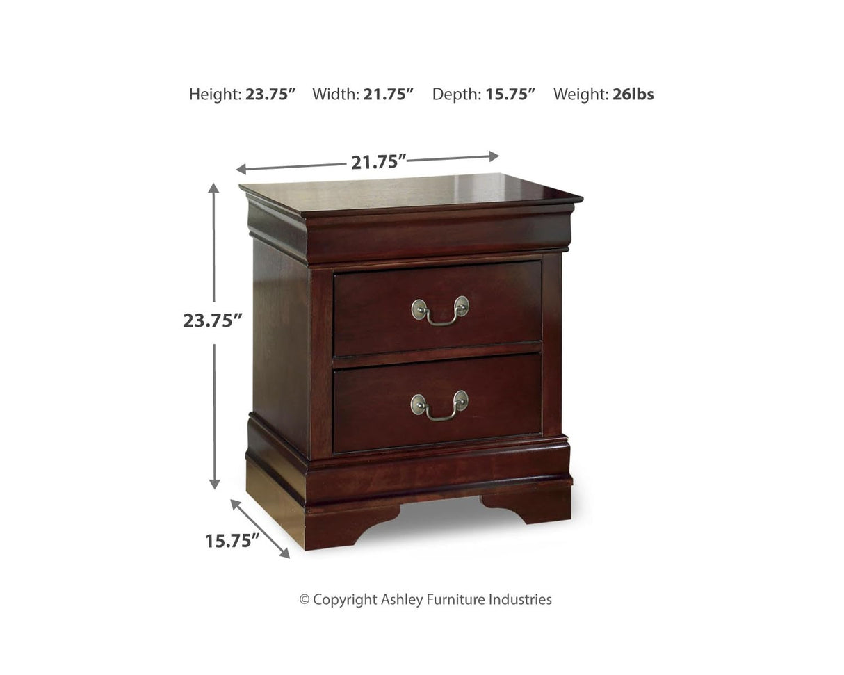 Signature Design by Ashley Alisdair Traditional 2 Drawer Nightstand, 23.75" Tall, Dark Brown Signature Design by Ashley