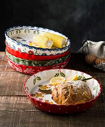 Mateda Ceramic Pie Pan Pie Dish for Oven 10 Inch Pie Plate Round Bakeware (Butterfly) Mateda