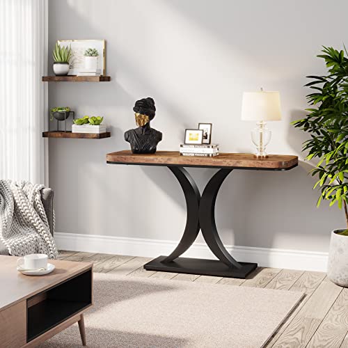 LITTLE TREE Industrial Entryway Console Table, Compact Foyer Hallway Accent Table for Small Space LITTLE TREE