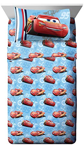 Disney/Pixar Cars 95 Full Size 4 Piece Sheet Set with Lightning McQueen (Offical Disney/Pixar Product) Jay Franco
