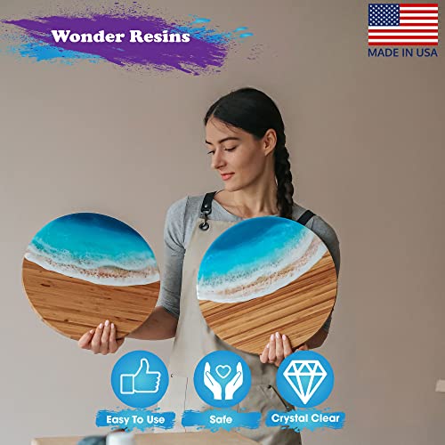 Art Epoxy Resin – 1 Gallon Kit – Clear Art Resin 1:1 Ratio for Craft, Jewelry, Coasters, Painting, Tumblers - No VOCs, High Gloss, Easy to Use (0.5 Gallon Resin + 0.5 Gallon Hardener) Wonder Resins