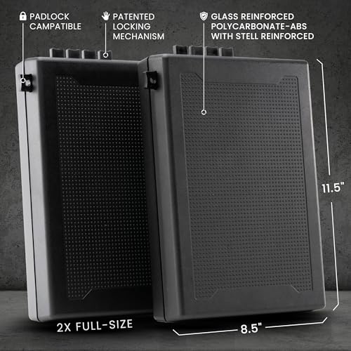 STOPBOX Gun Safe Alternative - Tactical Handgun Storage, Instant Access Portable Gun Case, TSA Compliant Gun Lock Box for Quick Handgun Access | Black - 2PK (Full-Size Only) StopBox USA