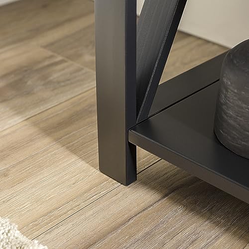 Walker Edison Farmhouse Wood Bookcase with 2 Fixed Shelves - 52 Inch, Black Storage Cabinet for Home Office Walker Edison