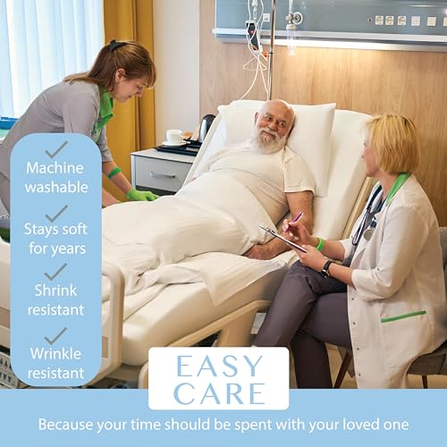 BLISSFORD - 2 Pack Fitted Hospital Bed Sheets with Elastic All Around for a Cotton Rich Soft Knitted Jersey Sheet, 36” x 84” x 12” BLISSFORD