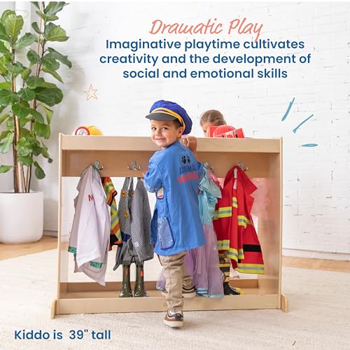 ECR4Kids Streamline Dress-Up Island, Costume Organizer, Natural ECR4Kids