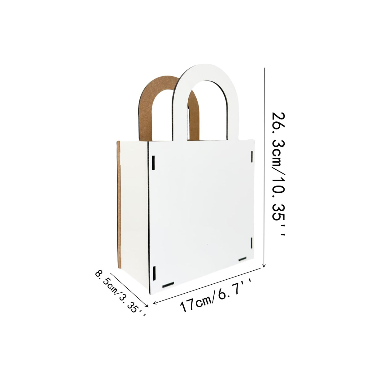 HAN SHENG Wooden Hardboard Sublimation Blanks Storage Box with Handle Handmade Creative Basket Picture Frame Ornaments for DIY Craft Home Decor HAN SHENG