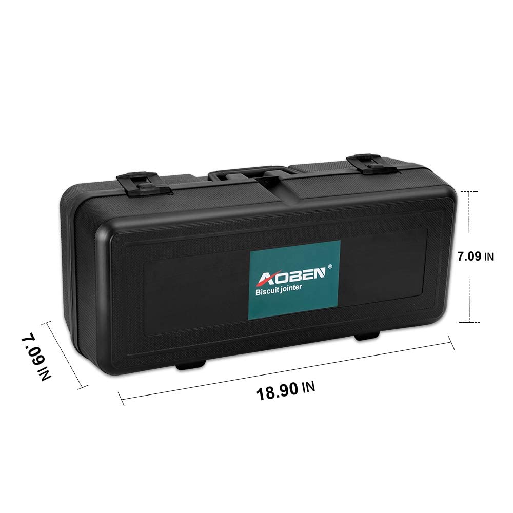 AOBEN Biscuit Cutter Plate Joiner 8.5 Amp With No. 0 Wood(30 Pcs) No. 10 Wood(30 Pcs) No. 20 Wood(50 Pcs), 4" Tungsten Carbide Tipped Blade, Adjustable Angle And Dust Bag AOBEN