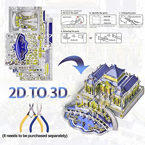 Piececool 3D Metal Puzzles, The Old Summer Palace Chinese Traditional Architecture Building Models Kit to Build for Adults Brain Teaser 3D Puzzle Gift Home Decor DIY Crafts - 358 PCS