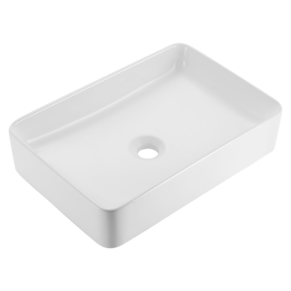 KES Bathroom Vessel Sink 20 Inch Above Counter Rectangular White Ceramic Countertop Sink for Cabinet Lavatory Vanity, BVS123S50 KES