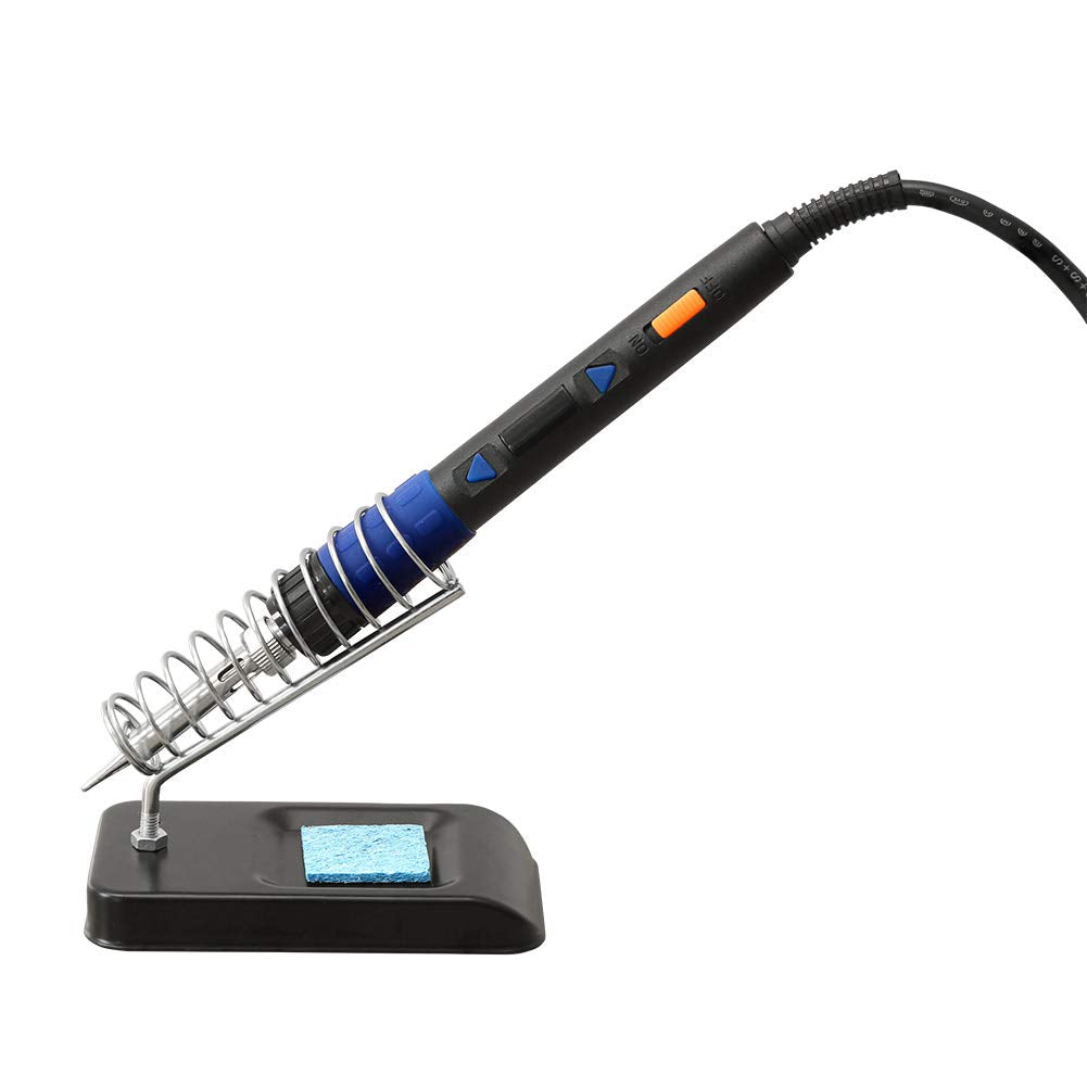 110W Electronics Soldering Iron Kit - LCD Digital Soldering Iron Adjustable Temperature, Wire & Cutter, Stand, Soldering Iron Tip Set, Desoldering Pump, Solder, Tweezers, Soldering Flux Paste LDK