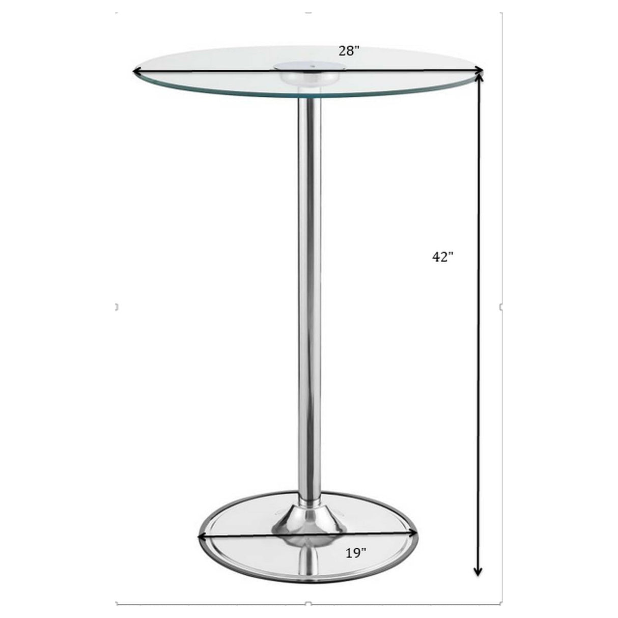 Coaster Home Furnishings Thea LED Bar Table Chrome and Clear Coaster Home Furnishings