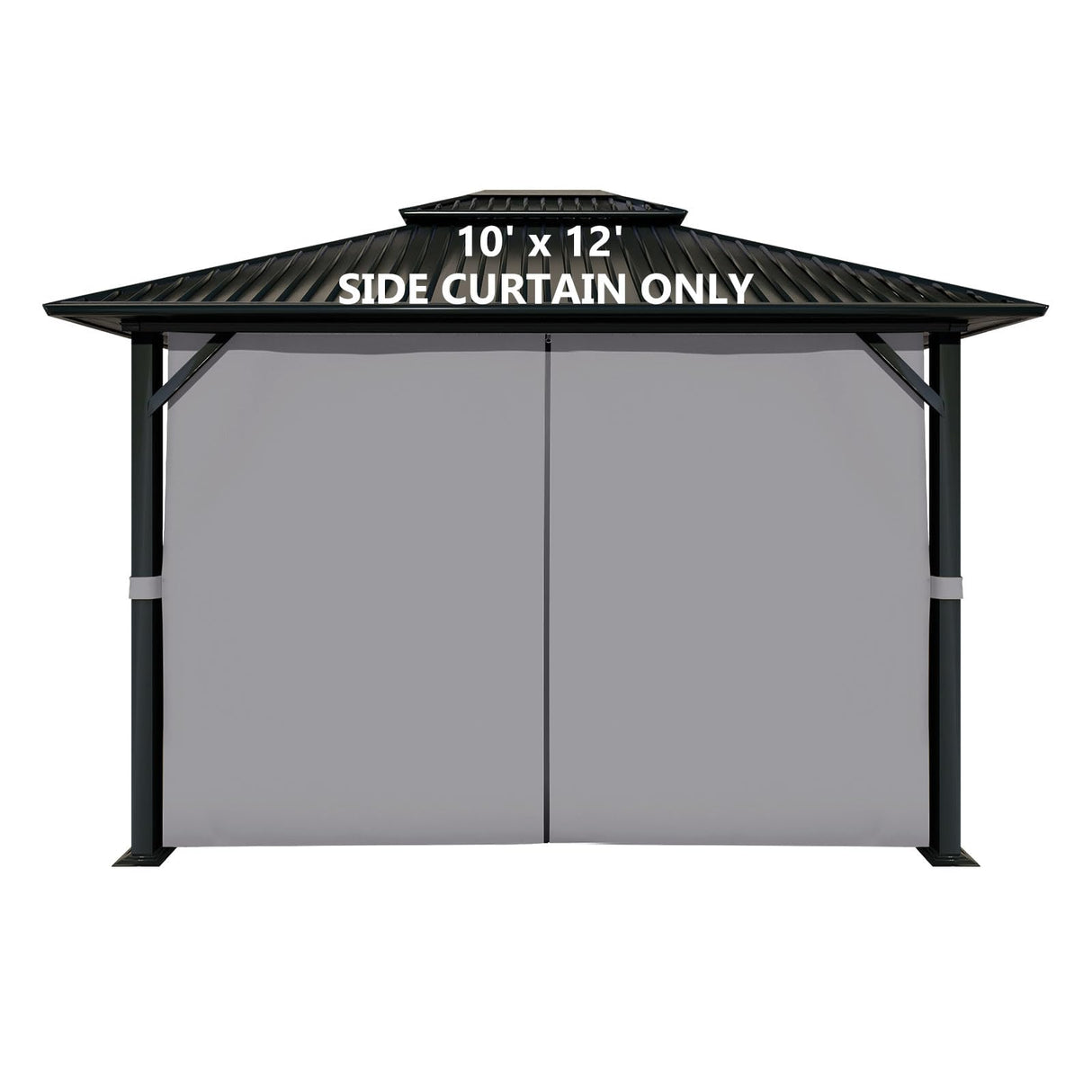 Aoodor 10' x 12' Gazebo Curtain Set Protecting Privacy Side Walls 4 Panels,Curtain Only (Grey) Aoodor