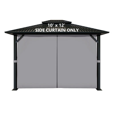 Aoodor 10' x 12' Gazebo Curtain Set Protecting Privacy Side Walls 4 Panels,Curtain Only (Grey)