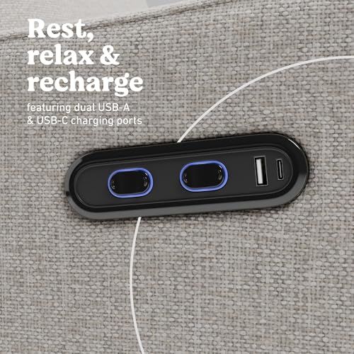 Graco Teddi Power Recliner Swivel Glider, Electronic Power Recline, Oeko-TEX 100 Certified, USB-A & USB-C Charger, Premium Cushioning & Comfort – (Dune Basketweave)