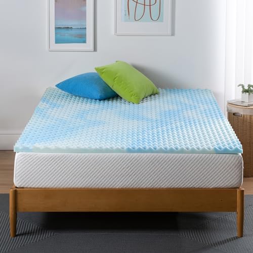 ZINUS 1.5 Inch Swirl Gel Cooling Memory Foam Mattress Topper, Smaller, More Convenient WonderBox Packaging, Cooling, Airflow Design, CertiPUR-US Certified, Twin Zinus