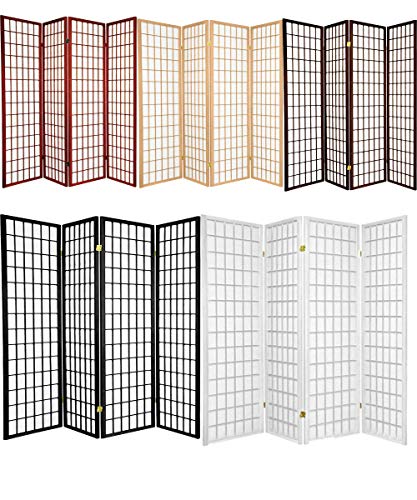 GTU Furniture Japanese Style 4 Panels Wood Shoji Room Divider Screen Oriental for Home/Office (Natural) GTU Furniture