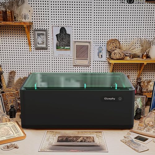 Gluwphy 20w Laser Engraver 8-in-1 Enclosure Class 1 Laser Engraver and Cutter Machine,Built-in Smoke Filtering System with Air Assist and Honeycomb Gluwphy