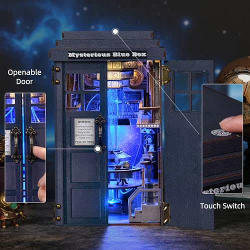 TOYQI Book Nook Kit, DIY Miniature Dollhouse Kit for Adults and Teens, Booknook Tiny House Kit Bookshelf Decoration 3D Wooden Puzzle Bookend - Sci-fi Fantasy Mysterious Box