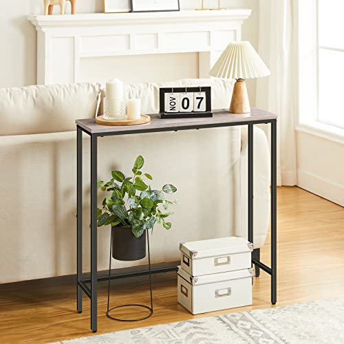 HOOBRO Narrow Console Table, 29.5" Small Entryway Table, Thin Sofa Table, Side Table, Display Table, for Hallway, Bedroom, Living Room, Foyer, Greige and Black BG75XG01 HOOBRO